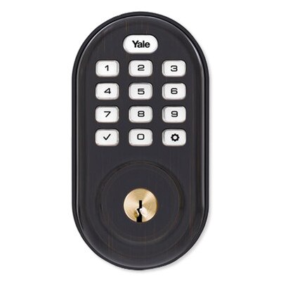 Yale Push Button Deadbolt Assure Lock, Connected by August, Oil Rubbed Bronze